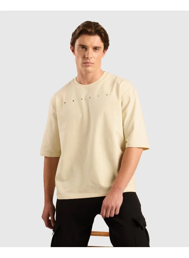 ماسلميند تيشيرت رجالي واسع بكتف ساقط وطبعة جرافيك بلون ثابت وقماش فائق النعومة مقاوم للتكتل يحتفظ بشكله بتقنية التجفيف السريع لراحة طوال اليوم